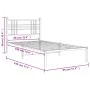 Bed frame with black metal headboard 90x190 cm by , Beds and slatted bases - Ref: Foro24-376316, Price: 83,11 €, Discount: %