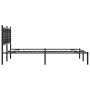 Estructura de cama con cabecero metal negro 120x190 cm de , Camas y somieres - Ref: Foro24-376321, Precio: 105,31 €, Descuent...