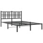 Estructura de cama con cabecero metal negro 135x190 cm de , Camas y somieres - Ref: Foro24-376323, Precio: 86,47 €, Descuento: %