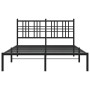 Estructura de cama con cabecero metal negro 135x190 cm de , Camas y somieres - Ref: Foro24-376323, Precio: 86,47 €, Descuento: %
