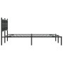 Estructura de cama con cabecero metal negro 135x190 cm de , Camas y somieres - Ref: Foro24-376323, Precio: 86,47 €, Descuento: %