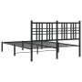 Estructura de cama con cabecero metal negro 135x190 cm de , Camas y somieres - Ref: Foro24-376323, Precio: 86,47 €, Descuento: %
