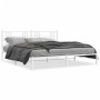 Estructura de cama de metal con cabecero blanco 180x200 cm de , Camas y somieres - Ref: Foro24-376377, Precio: 105,52 €, Desc...
