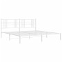 Estructura de cama de metal con cabecero blanco 180x200 cm de , Camas y somieres - Ref: Foro24-376377, Precio: 105,52 €, Desc...