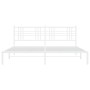 Estructura de cama de metal con cabecero blanco 180x200 cm de , Camas y somieres - Ref: Foro24-376377, Precio: 105,52 €, Desc...