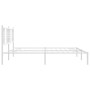 Estructura de cama de metal con cabecero blanco 180x200 cm de , Camas y somieres - Ref: Foro24-376377, Precio: 105,52 €, Desc...