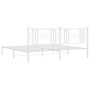 Estructura de cama de metal con cabecero blanco 180x200 cm de , Camas y somieres - Ref: Foro24-376377, Precio: 105,52 €, Desc...