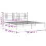 Estructura de cama de metal con cabecero blanco 180x200 cm de , Camas y somieres - Ref: Foro24-376377, Precio: 105,52 €, Desc...