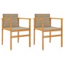 Sillas de jardín con cojín 2 uds ratán PE beige y madera acacia de , Sillas de jardín - Ref: Foro24-368713, Precio: 117,18 €,...