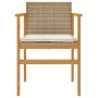 Sillas de jardín con cojín 2 uds ratán PE beige y madera acacia de , Sillas de jardín - Ref: Foro24-368713, Precio: 128,18 €,...