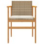 Sillas de jardín con cojín 2 uds ratán PE beige y madera acacia de , Sillas de jardín - Ref: Foro24-368713, Precio: 117,18 €,...