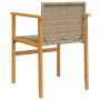 Sillas de jardín con cojín 2 uds ratán PE beige y madera acacia de , Sillas de jardín - Ref: Foro24-368713, Precio: 128,18 €,...