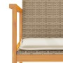 Sillas de jardín con cojín 2 uds ratán PE beige y madera acacia de , Sillas de jardín - Ref: Foro24-368713, Precio: 117,18 €,...