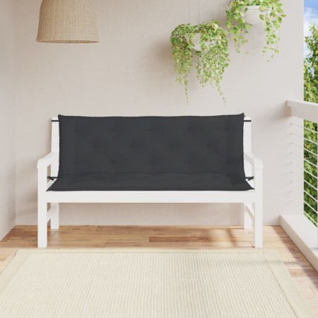 Cojines de banco de jardín 2 uds tela Oxford negro 150x50x7 cm de , Cojines para sillas y sofás - Ref: Foro24-361704, Precio:...