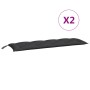 Cojines de banco de jardín 2 uds tela Oxford negro 150x50x7 cm de , Cojines para sillas y sofás - Ref: Foro24-361704, Precio:...