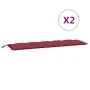 Cojines de banco de jardín 2 uds rojo tinto 180x50x7 cm de , Cojines para sillas y sofás - Ref: Foro24-361725, Precio: 57,95 ...