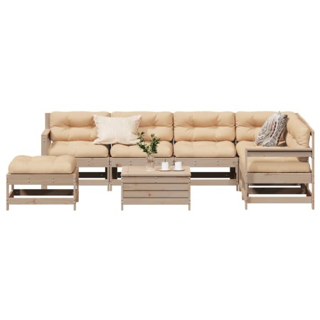 Muebles de jardín 8 pzas y cojines madera maciza pino de , Conjuntos de jardín - Ref: Foro24-3250584, Precio: 772,32 €, Descu...
