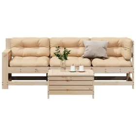 Juego de muebles de jardín 4 pzas y cojines madera maciza pino de , Conjuntos de jardín - Ref: Foro24-3250772, Precio: 405,74...