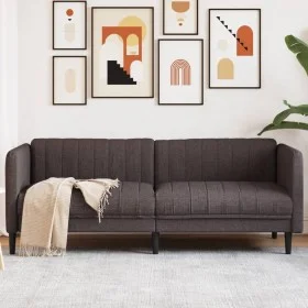Sofá de 3 plazas tela marrón oscuro de , Sofás - Ref: Foro24-372616, Precio: 309,34 €, Descuento: %
