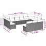 Set sofás de jardín con cojines 13 piezas ratán sintético gris en Conjuntos de jardín | Comprar online en Foru.es
