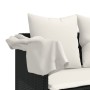 Tumbona con capota y cojines ratán sintético negro de , Tumbonas - Ref: Foro24-368353, Precio: 256,34 €, Descuento: %