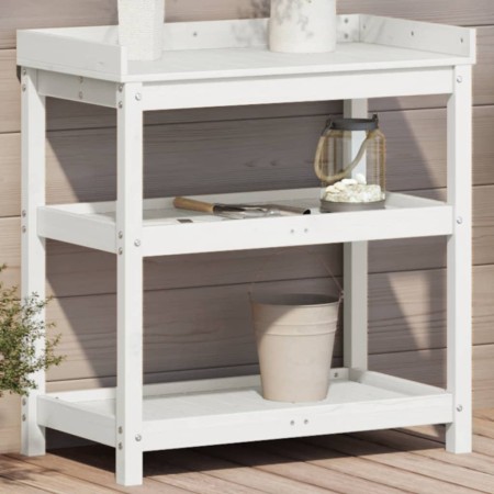 Mesa plantación con estantes madera pino blanco 82,5x45x86,5 cm de , Soportes para macetas - Ref: Foro24-832433, Precio: 112,...