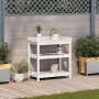 Mesa plantación con estantes madera pino blanco 82,5x45x86,5 cm de , Soportes para macetas - Ref: Foro24-832433, Precio: 112,...