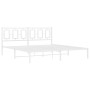 Estructura de cama de metal con cabecero blanco 180x200 cm de , Camas y somieres - Ref: Foro24-374294, Precio: 120,54 €, Desc...