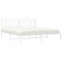 Estructura de cama de metal con cabecero blanco 180x200 cm de , Camas y somieres - Ref: Foro24-374294, Precio: 120,54 €, Desc...