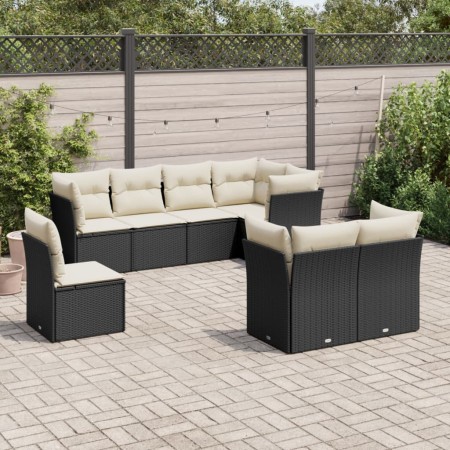 Set de sofás de jardín 8 piezas y cojines ratán sintético negro de , Conjuntos de jardín - Ref: Foro24-3249765, Precio: 520,4...