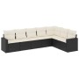 Set de comedor de jardín 7 pzas y cojines ratán sintético negro de , Sofás modulares de exterior - Ref: Foro24-3251383, Preci...