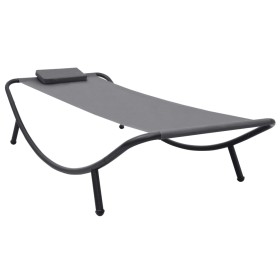 Tumbona de acero gris 200x90 cm de vidaXL, Camas para exteriores - Ref: Foro24-48082, Precio: 83,44 €, Descuento: %