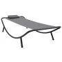 Tumbona de acero gris 200x90 cm de vidaXL, Camas para exteriores - Ref: Foro24-48082, Precio: 82,33 €, Descuento: %
