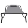 Tumbona de acero gris 200x90 cm de vidaXL, Camas para exteriores - Ref: Foro24-48082, Precio: 82,33 €, Descuento: %