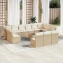 Set sofás de jardín 14 pzas con cojines ratán sintético beige en Conjuntos de jardín | Comprar online en Foru.es