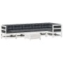 Set muebles jardín 7 pzas con cojines madera maciza pino blanco de , Conjuntos de jardín - Ref: Foro24-3250869, Precio: 590,6...