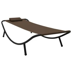 Tumbona de acero marrón 200x90 cm de vidaXL, Camas para exteriores - Ref: Foro24-48081, Precio: 80,05 €, Descuento: %