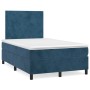 Cama box spring con colchón terciopelo azul oscuro 120x190 cm de , Camas y somieres - Ref: Foro24-3269987, Precio: 420,79 €, ...