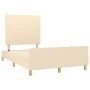 Estructura de cama con cabecero tela crema 120x190 cm de , Camas y somieres - Ref: Foro24-3270504, Precio: 182,77 €, Descuent...
