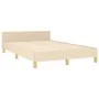 Estructura de cama con cabecero tela crema 120x190 cm de , Camas y somieres - Ref: Foro24-3270504, Precio: 182,77 €, Descuent...