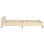 Estructura de cama con cabecero tela crema 120x190 cm de , Camas y somieres - Ref: Foro24-3270504, Precio: 182,77 €, Descuent...