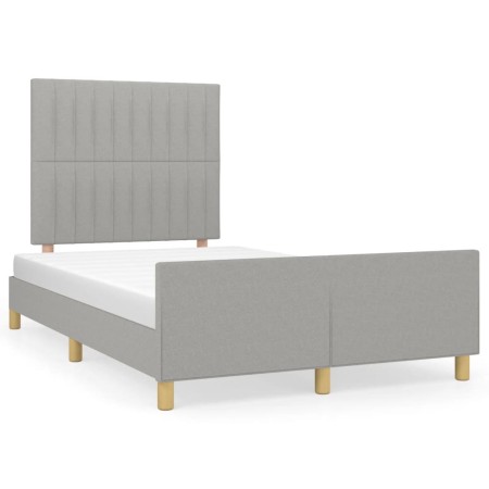 Estructura de cama con cabecero tela gris claro 120x190 cm de , Camas y somieres - Ref: Foro24-3270527, Precio: 159,12 €, Des...