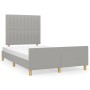 Estructura de cama con cabecero tela gris claro 120x190 cm de , Camas y somieres - Ref: Foro24-3270527, Precio: 159,12 €, Des...
