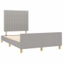 Estructura de cama con cabecero tela gris claro 120x190 cm de , Camas y somieres - Ref: Foro24-3270527, Precio: 159,12 €, Des...