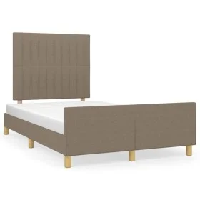 Estructura de cama con cabecero tela gris taupe 120x190 cm de , Camas y somieres - Ref: Foro24-3270531, Precio: 143,87 €, Des...