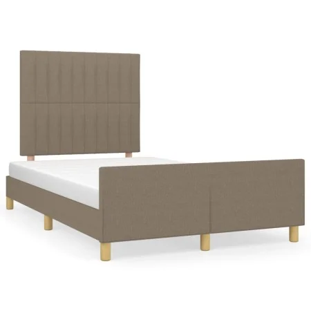 Estructura de cama con cabecero tela gris taupe 120x190 cm de , Camas y somieres - Ref: Foro24-3270531, Precio: 143,87 €, Des...
