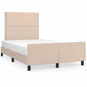Estructura cama y cabecero cuero sintético capuchino 120x190 cm de , Camas y somieres - Ref: Foro24-3270559, Precio: 167,92 €...