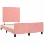 Estructura de cama con cabecero terciopelo rosa 120x190 cm de , Camas y somieres - Ref: Foro24-3270571, Precio: 175,61 €, Des...