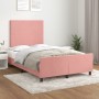 Estructura de cama con cabecero terciopelo rosa 120x190 cm de , Camas y somieres - Ref: Foro24-3270571, Precio: 175,61 €, Des...