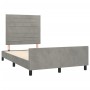 Estructura cama con cabecero terciopelo gris claro 120x190 cm de , Camas y somieres - Ref: Foro24-3270584, Precio: 161,06 €, ...